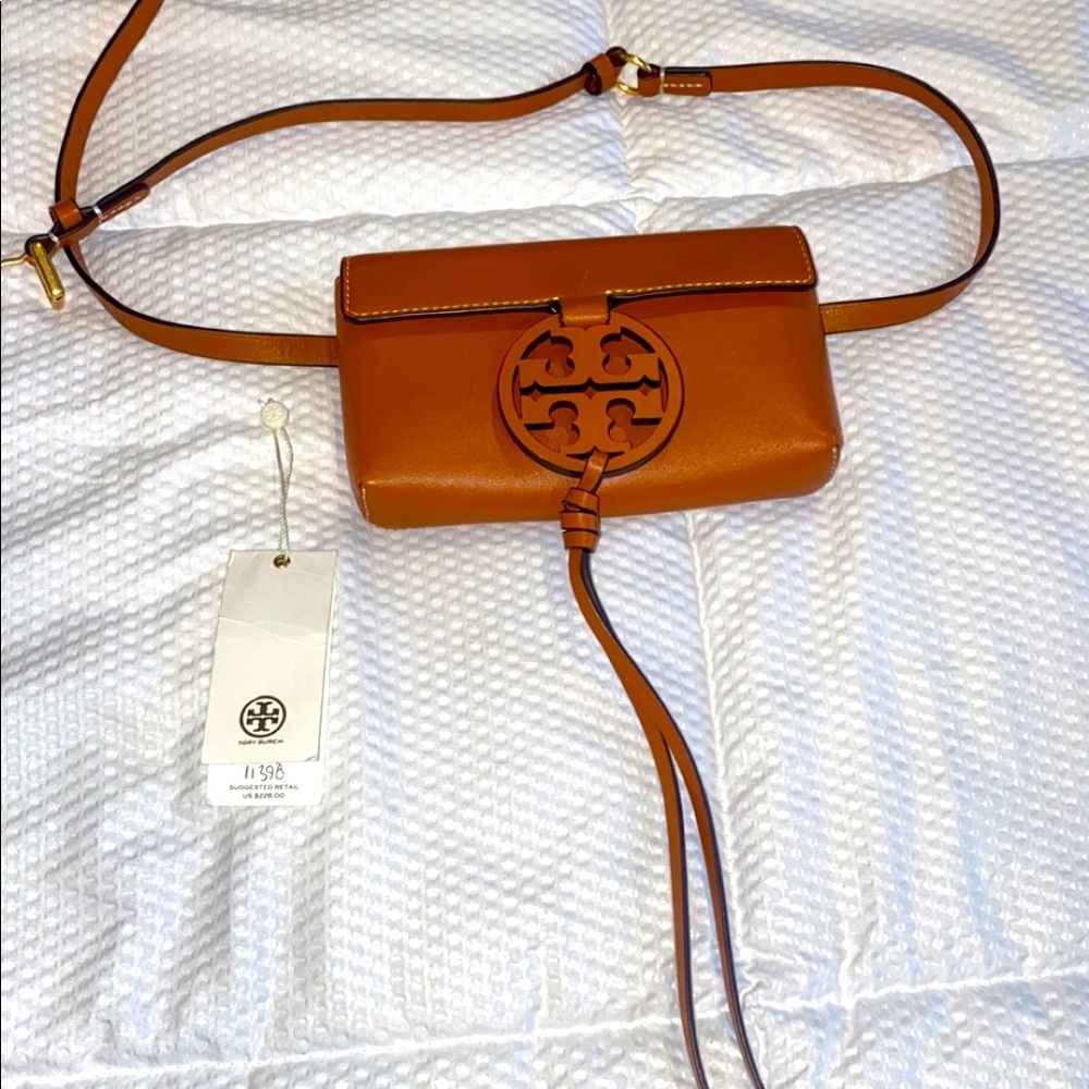 Tory Burch waist belt wallet, Tan leather